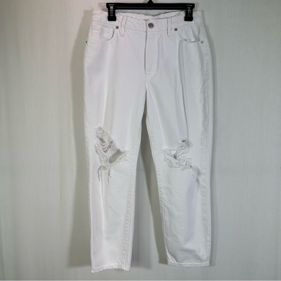 Good American ⭐️ White Distressed Women Jeans Sz 27 - Picture 1 of 11